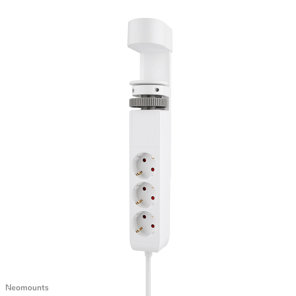 Neomounts VOLT DS22-840WH6 Desk socket with clamp - 2 x USB-C (20W), 1x USB-A (18W), 3 x 230V. socket Type F 3680 Watt- 1.4 m cord - rapid charging - white