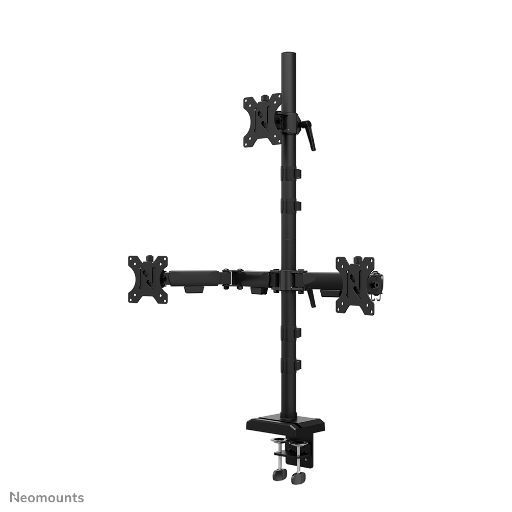 Neomounts DS60-600BL2-1 Triple monitor arm - 10-32" - 0-9 kg | 19,8 lbs (3x) - 90° tiltable - 360° rotatable - 180° swivel - VESA 75x75 - 180° lock - Black