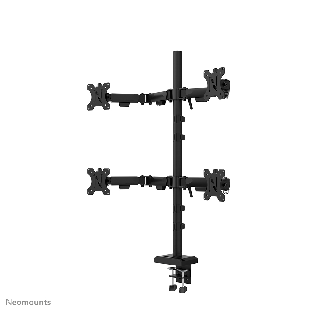 Neomounts DS60-600BL2-2 Quadruple monitor arm - 10-32" - 0-8 kg | 17,6 lbs (4x) - 90° tiltable - 360° rotatable - 180° swivel - VESA 75x75 - 180° lock - Black