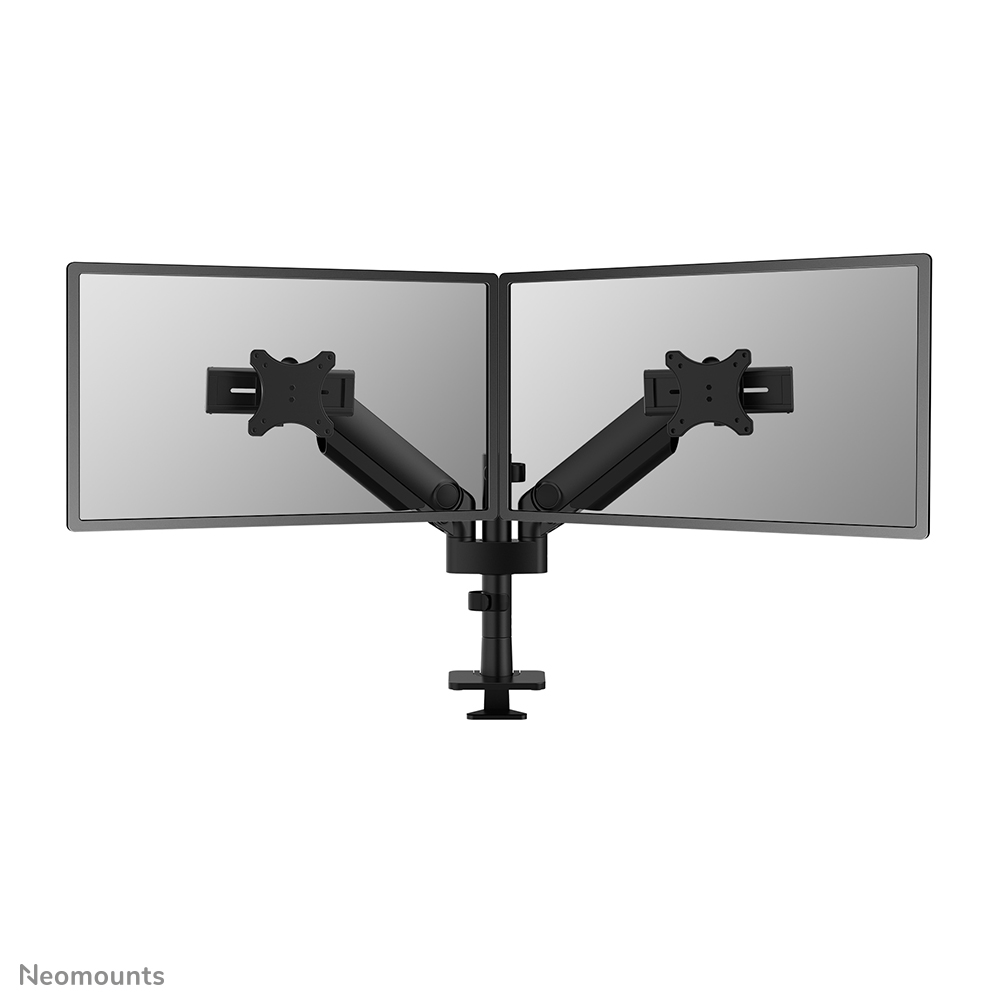 Neomounts NEXT One SL DS65S-950BL2 Dual monitor arm - 24-34" - 1-11 kg/screen (curved 9 kg/screen) - gas spring - 180°-stop - Topfix - Easy Install-model - multi-adjustable slider model - 100% plastic-free packaging - black