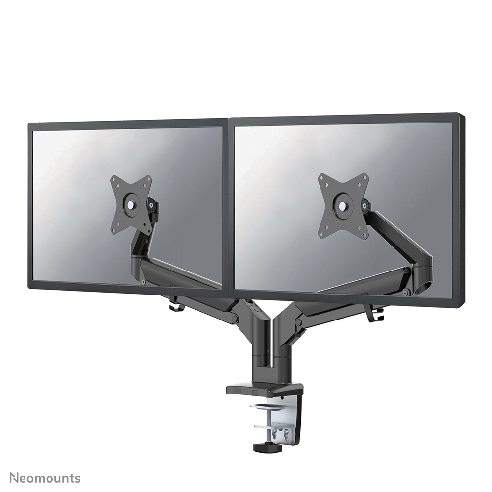 Neomounts DS70-810BL2 Dual monitor arm - 17-32" - 1-9 kg/screen - gas spring - 180°-stop - space saving T-Rex model - black