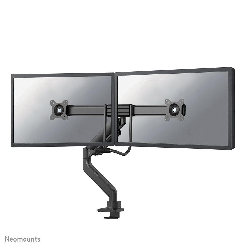 Neomounts NEXT Core DS75-450BL2 Dual crossbar monitor arm - 17-32" - 1-8 kg/screen - gas spring - 180°-stop - Topfix - Easy Install-model - 100% plastic-free packaging - black