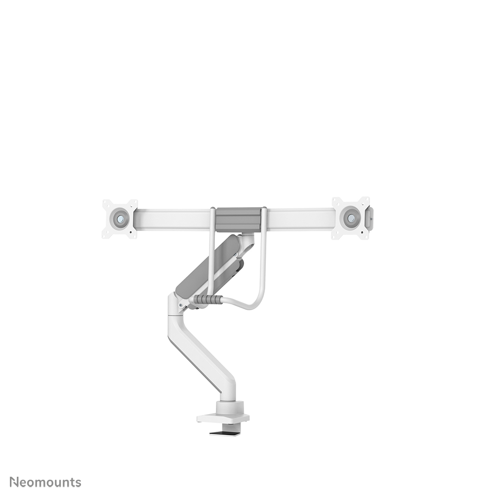 Neomounts NEXT Core DS75-450WH2 Dual crossbar monitor arm - 17-32" - 1-8 kg/screen - gas spring - 180°-stop - Topfix - Easy Install-model - 100% plastic-free packaging - white