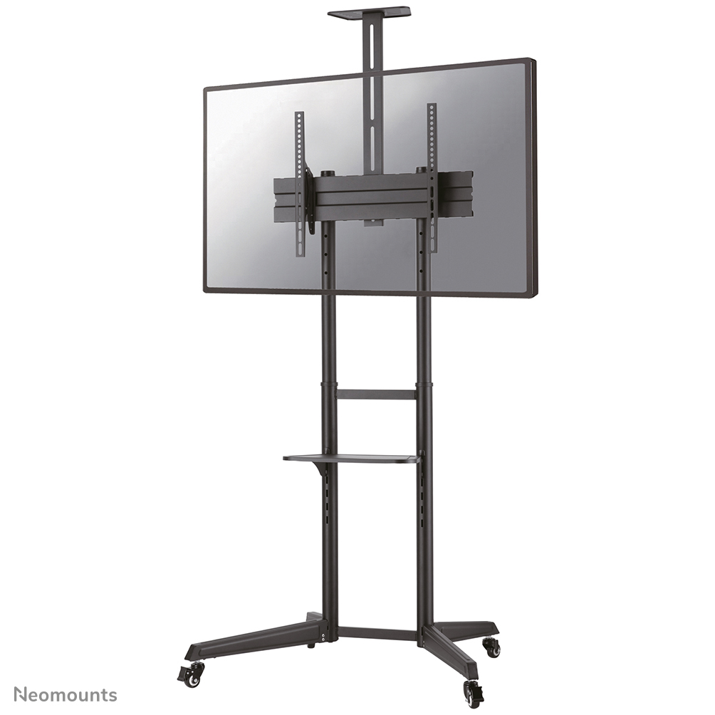 Neomounts FL50-550BL1 TV trolley - 37-70" - max 50 kg - manual h 128,5-145 cm - VESA 100x100-600x400 - incl. cam/hardware shelf - black