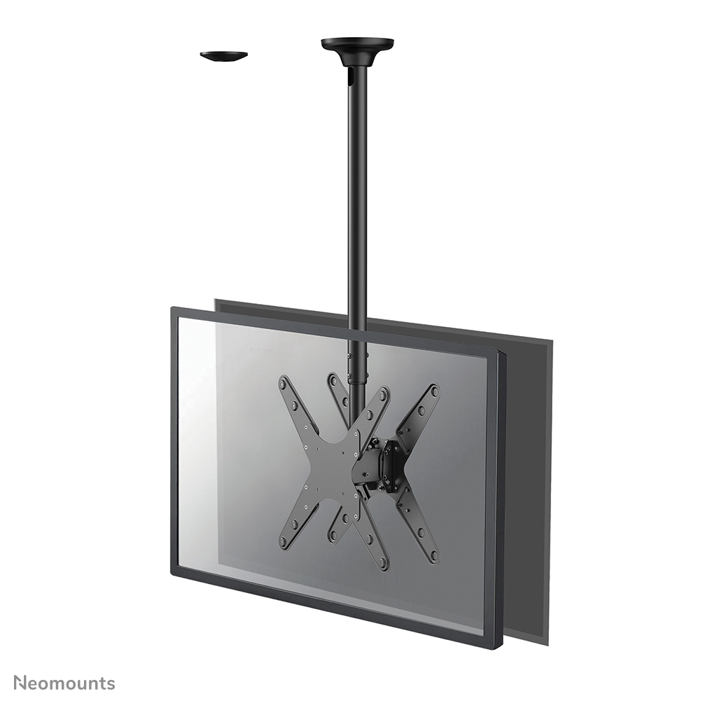 Neomounts FPMA-C340DBLACK Monitor/TV mount ceiling 2 screens - 32-75" - max 50 kg/screen - VESA 100x100-400x400 - h 106-156 cm - black