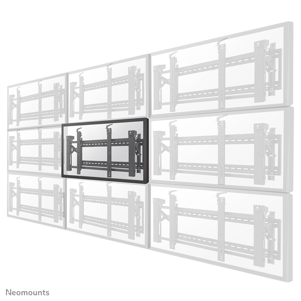 Neomounts LED-VW2000BLACK Videowall wall mount - 32-75" - max 70 kg - VESA 200x200-600x400 - d 14,3-30,6 cm - push-to-pop-out - micro adjustment - lockable (excl. lock) - black