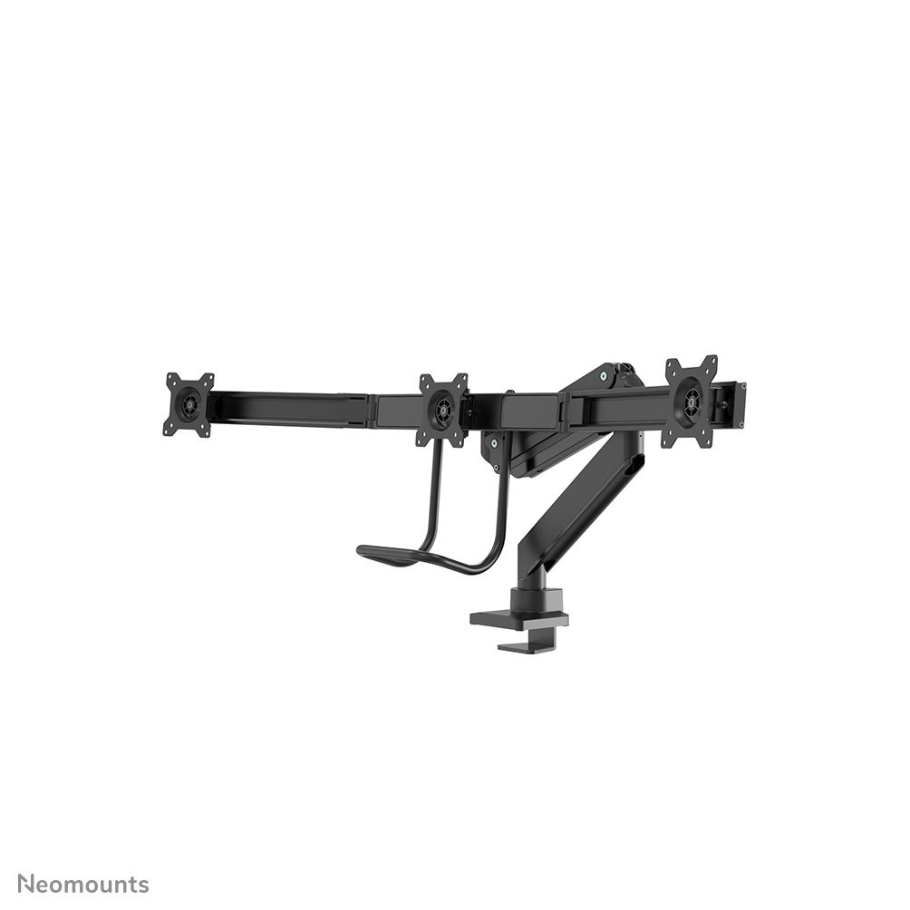 Neomounts NM-D775DX3BLACK Triple crossbar monitor arm - 17-27" - 1-6 kg/screen - gas spring - 180°-stop - Topfix - black