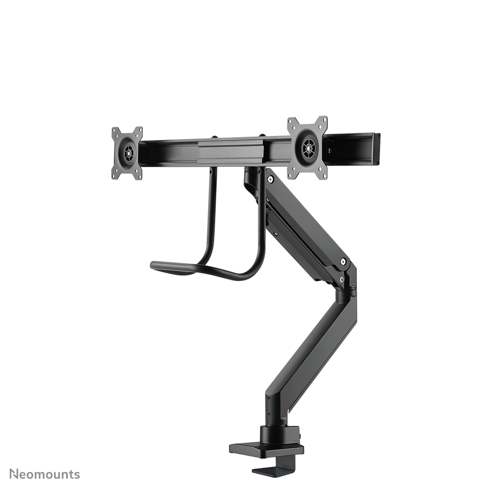 Neomounts NM-D775DXBLACK Dual crossbar monitor arm - 10-32" - 1-8 kg/screen - gas spring - 180°-stop - Topfix - black