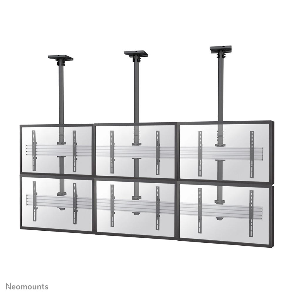 Neomounts NMPRO-C32 Videowall ceiling mount 6 screens - 32-55" - max 30 kg/screen - VESA 100x100-600x400 - h 325 cm - black