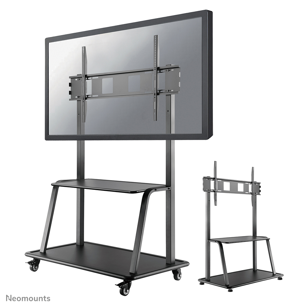 Neomounts NS-M4000BLACK TV trolley - 60-105" - max 150 kg - manual h 131-153 cm - VESA 200x200-1000x600 - incl. hardware shelf - black