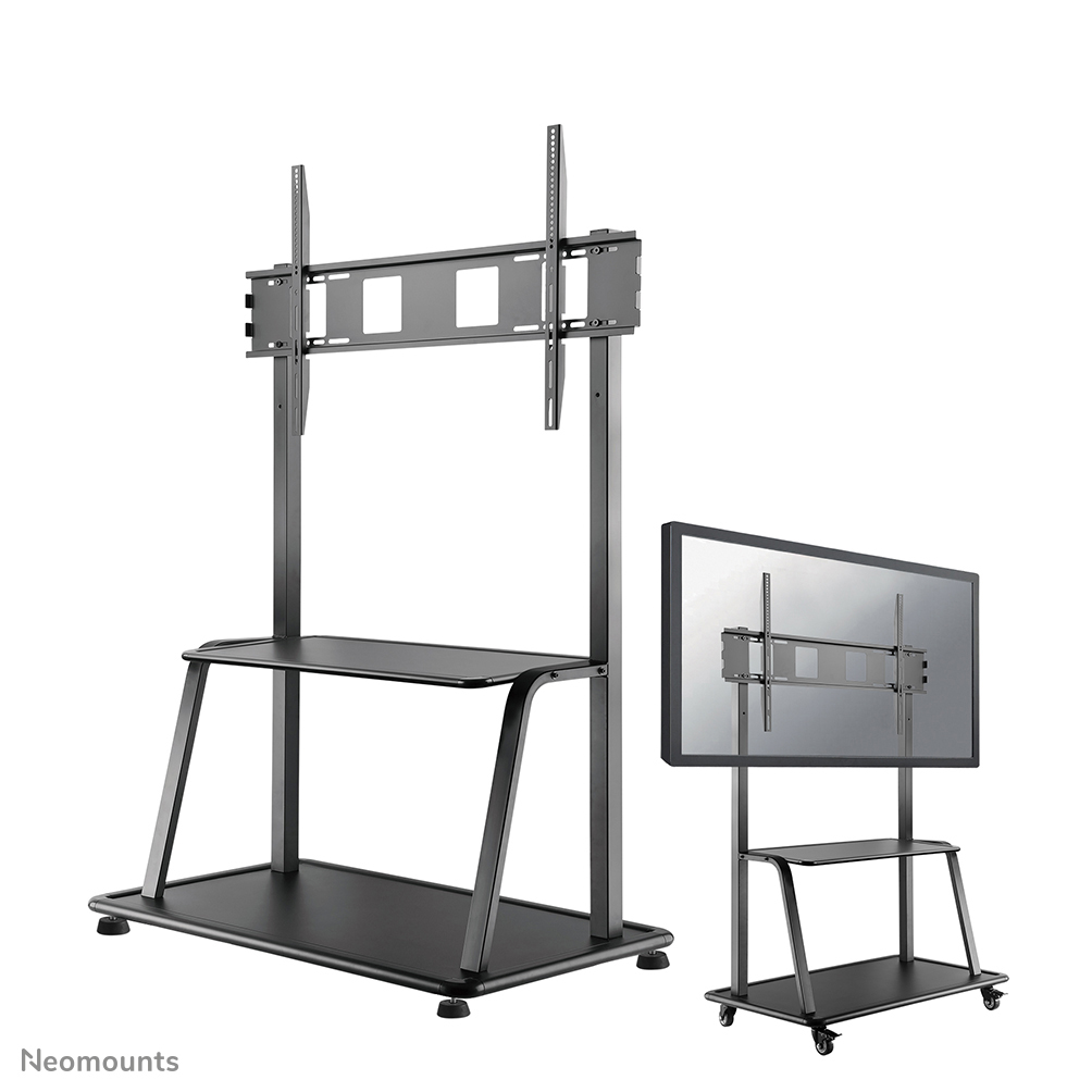 Neomounts NS-M4000BLACK TV trolley - 60-105" - max 150 kg - manual h 131-153 cm - VESA 200x200-1000x600 - incl. hardware shelf - black