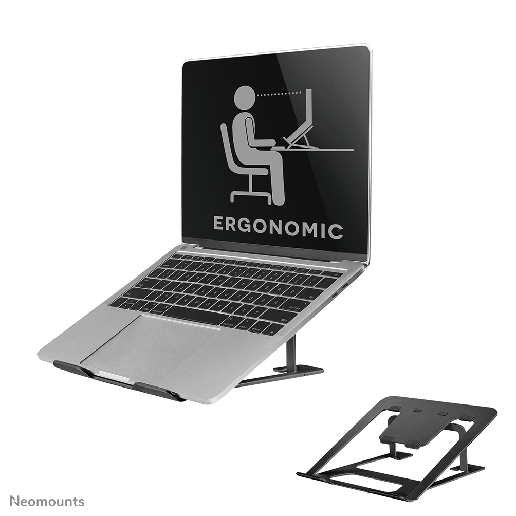 Neomounts NSLS085BLACK Laptop stand - 10-17" - max 5 kg - 6 height positions - foldable - compact - ultra-slim - universal - black