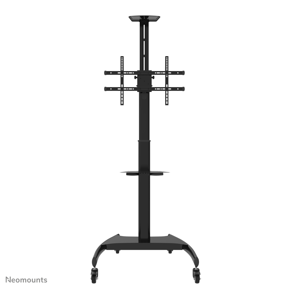 Neomounts PLASMA-M1900E TV trolley - 37-70" - max 50 kg - manual h 130-162 cm - VESA 200x200-600x400 - 90° rotatable - incl. cam/hardware shelf - black