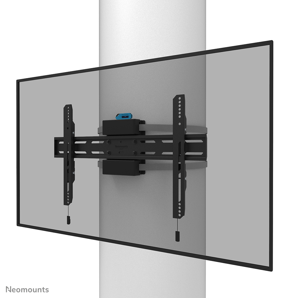 Neomounts WL30S-910BL16 Fixed TV pillar mount - 40-75" - max 50 kg - VESA 200x100-600x400 - suitable for Ø 25-100 cm - d 6,7 cm - level adjustment - lockable (incl. security screw, excl. lock) - black
