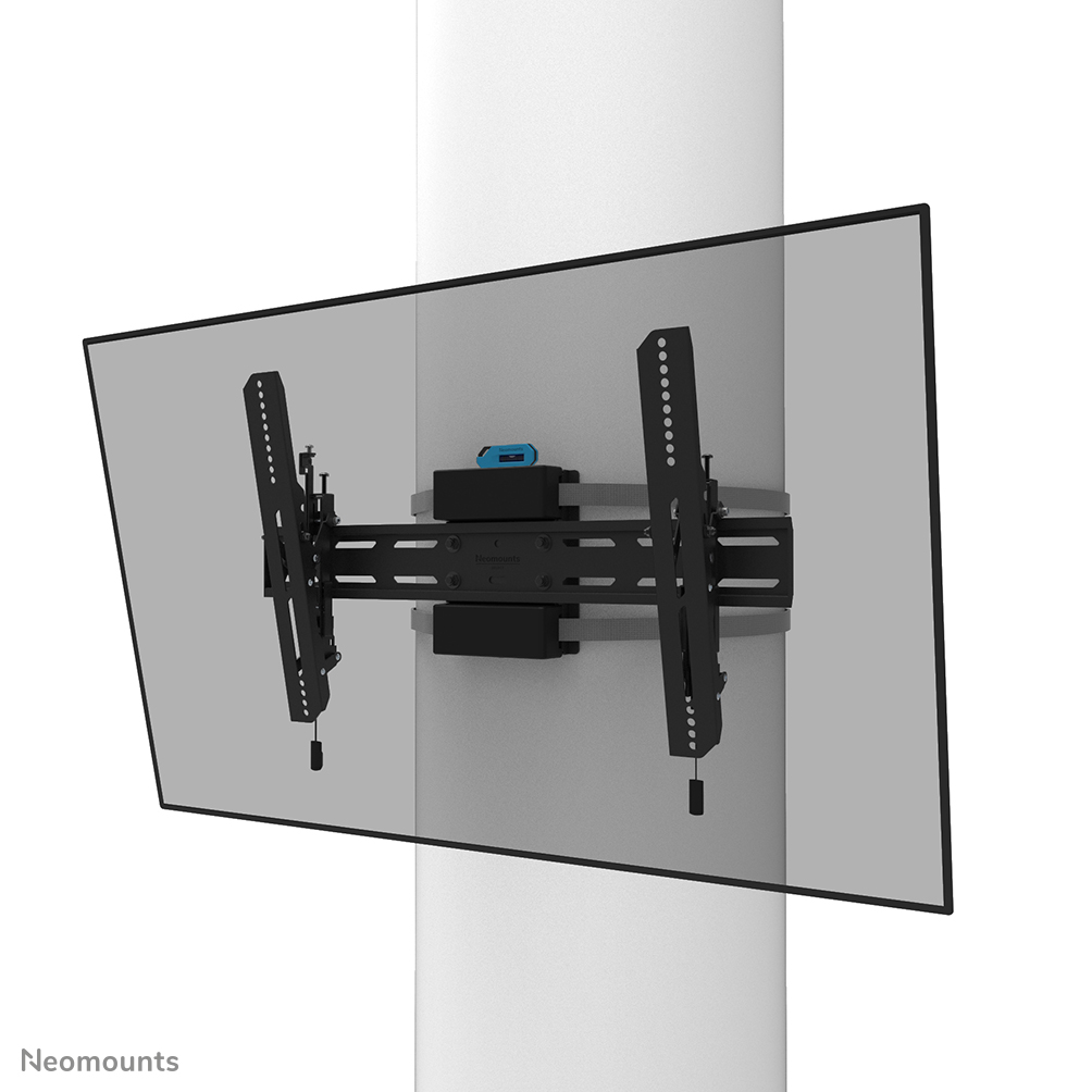 Neomounts WL35S-910BL16 Tiltable TV pillar mount - 40-75" - max 50 kg - VESA 300x100-600x400 - suitable for Ø 25-100 cm - d 6,9 cm - level adjustment - lockable (incl. security screw, excl. lock) - black